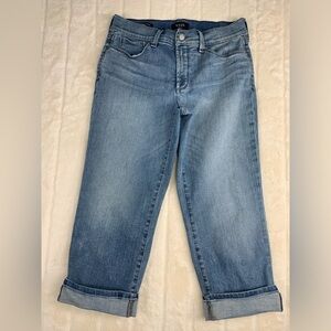 NYDJ Marilyn Straight Cropped Jeans Womens Size‎ 6 Light Wash With Cuffs